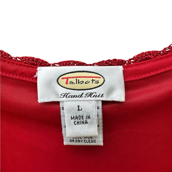 Talbots Vibrant Red Knit Top Size L - Picture 5 of 7